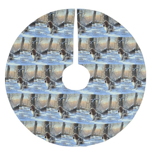 Cocker Spaniel Laat het sneeuwen Kerstmis Kerstboom Rok (Voorkant)