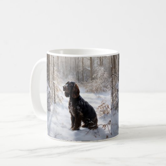 Cocker Spaniel Laat het sneeuwen Kerstmis Koffiemok (Voorkant links)