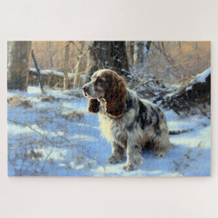 Cocker Spaniel Laat het Sneeuwen Kerstmis Legpuzzel