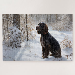 Cocker Spaniel Laat het Sneeuwen Kerstmis Legpuzzel
