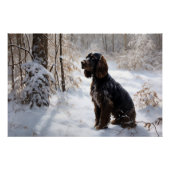 Cocker Spaniel Laat het sneeuwen Kerstmis Perfect Poster (Voorkant)