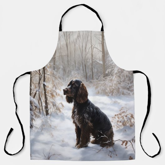 Cocker Spaniel Laat het sneeuwen Kerstmis Schort (Voorkant)