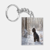 Cocker Spaniel Laat het sneeuwen Kerstmis Sleutelhanger (Voorkant Links)