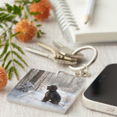 Cocker Spaniel Laat het sneeuwen Kerstmis Sleutelhanger (Voorkant Rechts)
