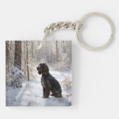 Cocker Spaniel Laat het sneeuwen Kerstmis Sleutelhanger (Achterkant)
