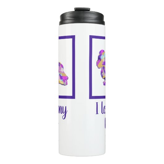 Cocker Spaniel Leuke Hond Silhouet PurplePY&B Thermosbeker (Voorkant)