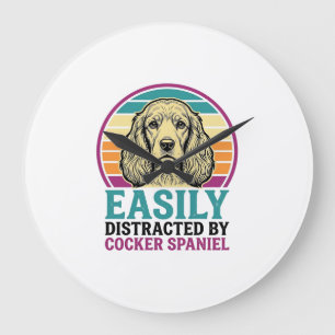 Cocker Spaniel Licht Afleidbaar Vintage Hond Shirt Grote Klok