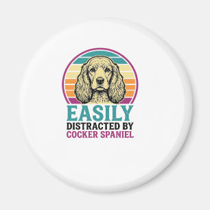 Cocker Spaniel Licht Afleidbaar Vintage Hond Shirt Magneet