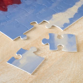 Cocker Spaniel loopt in de sneeuw met kerst Pet Legpuzzel (Zijkant)