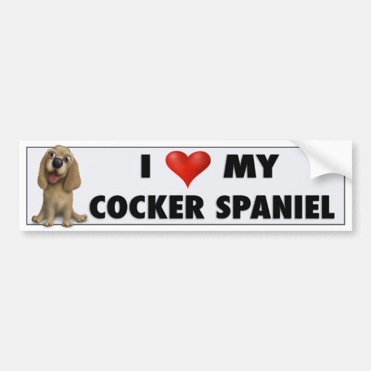 Cocker Spaniel Love Sticker CS2 (Voorkant)