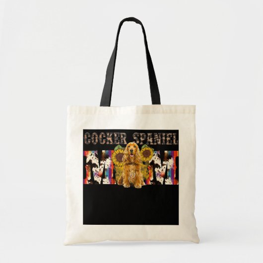 Cocker Spaniel Ma Westerne zonnebloempitten Tote Bag (Voorkant)