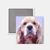 Cocker Spaniel met 'Attitude' Face Magneet (Voorkant / Achterkant)