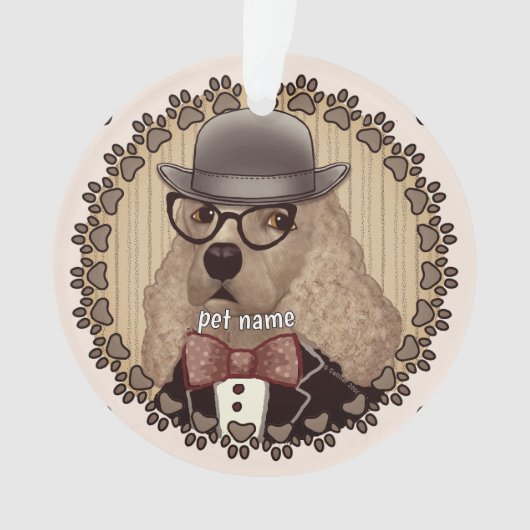 Cocker Spaniel met een bril Ornament (voorkant)