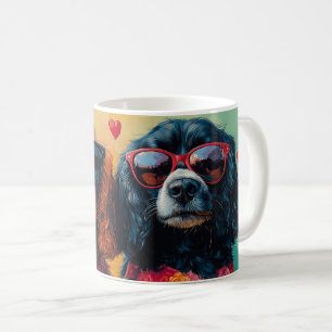 Cocker Spaniel Met Hartrozen Valentijnsdag  Koffiemok