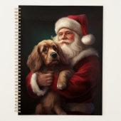 Cocker Spaniel met Kerstman Festive Kerstmis Planner (Voorkant)