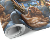 Cocker Spaniel met kerstverlichting Vakantie Cadeaupapier (Rol Hoek)