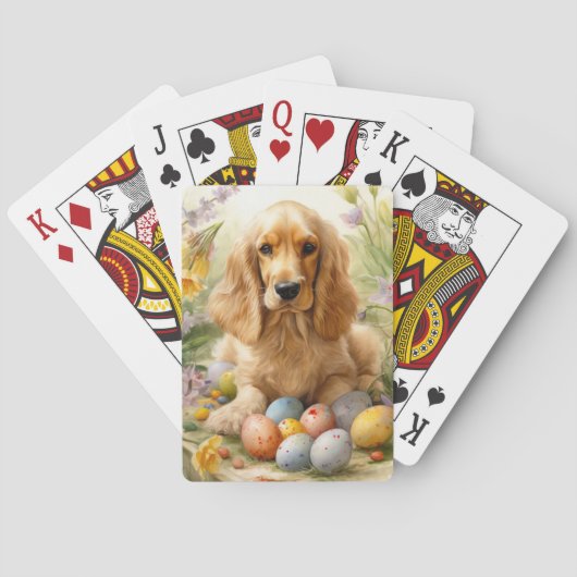 Cocker Spaniel met Paaseieren Vakantie Pokerkaarten (Achterkant)
