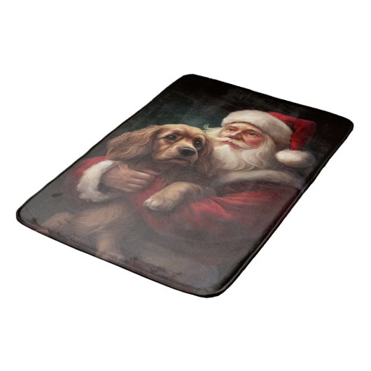Cocker Spaniel Met Sinterklaas Feestelijke Kerstmi Badmat (Gekanteld)