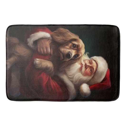Cocker Spaniel Met Sinterklaas Feestelijke Kerstmi Badmat (Voorkant)