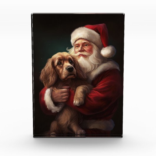 Cocker Spaniel Met Sinterklaas Feestelijke Kerstmi Fotoblokken (Voorkant)