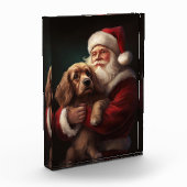 Cocker Spaniel Met Sinterklaas Feestelijke Kerstmi Fotoblokken (Links)