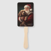 Cocker Spaniel Met Sinterklaas Feestelijke Kerstmi Handwaaier (Voorkant)