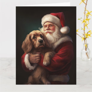 Cocker Spaniel Met Sinterklaas Feestelijke Kerstmi Kaart