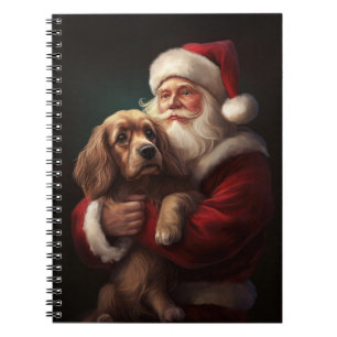 Cocker Spaniel Met Sinterklaas Feestelijke Kerstmi Notitieboek