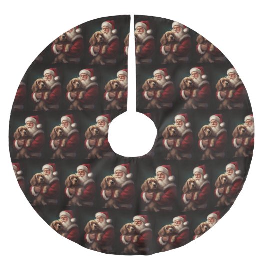 Cocker Spaniel met Sinterklaas Festive Kerstmis Kerstboom Rok (Voorkant)