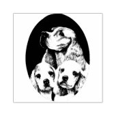 Cocker Spaniel Moeder Hond En puppies Dieren Huisd Rubberstempel (Afrduk)