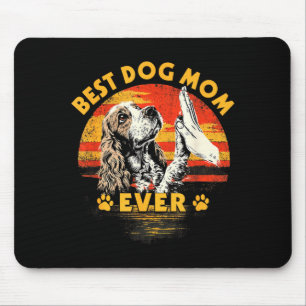 Cocker spaniel moeder retro zonsondergang grappige muismat