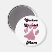 Cocker Spaniel Mom Pawprint rose - Magnet (Recto/Verso)