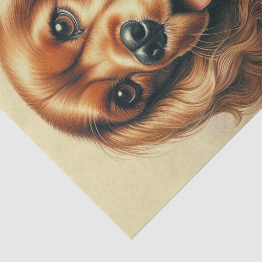  Cocker Spaniel Olieverfschilderij Tissuepapier (Detail)