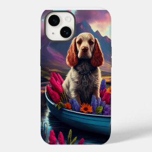 Cocker Spaniel op een peddel: Een landschappelijk Case-Mate iPhone 14 Hoesje