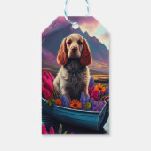 Cocker Spaniel op een peddel: Een Schilderachtig a Cadeaulabel (Achterkant)
