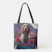 Cocker Spaniel op een peddel: Een Schilderachtig a Draagtas (Achterkant)