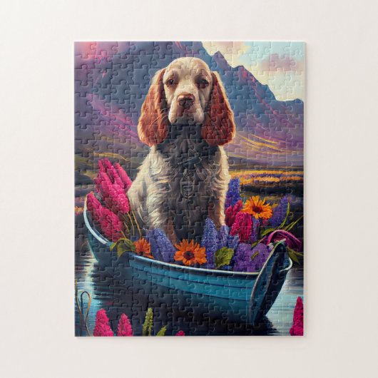 Cocker Spaniel op een peddel: Een Schilderachtig a Legpuzzel (Verticaal)