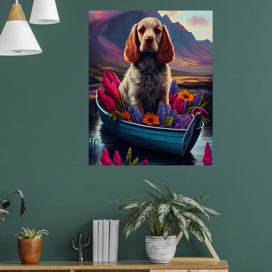 Cocker Spaniel op een peddel: Een Schilderachtig a Poster (Woonkamer 1)