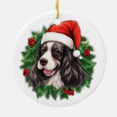 Cocker Spaniel Ornement de la couronne de Noël (Dos)