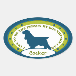 COCKER SPANIEL OVALE STICKER