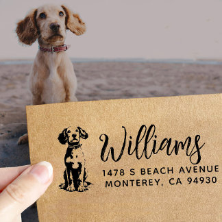 Cocker Spaniel Owner Return Address Dog Owner Zelfinktende Stempel