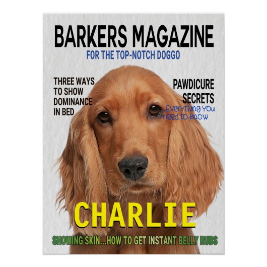 Cocker Spaniel Parody Magazine Hoesje Poster Perfect Poster (Voorkant)