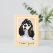 Cocker Spaniel (Parti) Schilderen - Oorspronkelijk Briefkaart (Staand voorkant)