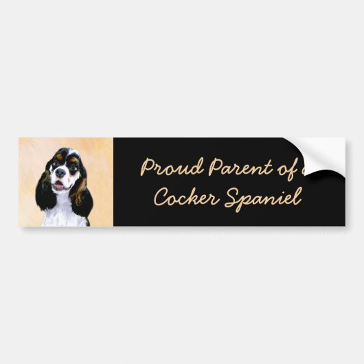 Cocker Spaniel (Parti) Schilderen - Oorspronkelijk Bumpersticker (Voorkant)