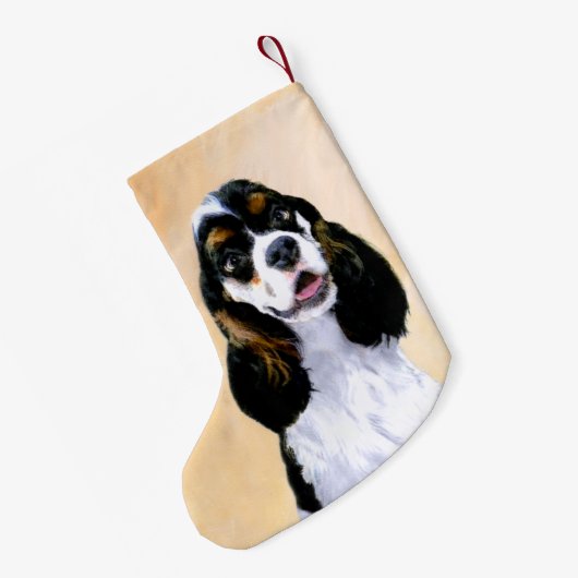Cocker Spaniel (Parti) Schilderen - Oorspronkelijk Kleine Kerstsok (Achterkant (Hangend))