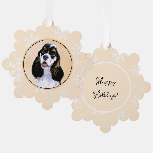 Cocker Spaniel (Parti) Schilderen - Oorspronkelijk Ornament Kaart (Voorkant / Achterkant)