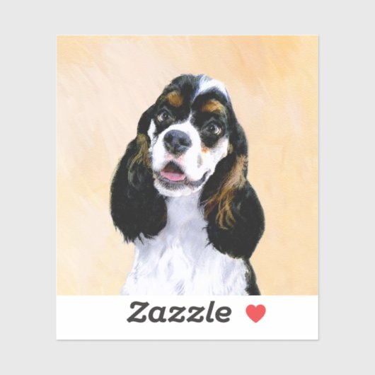 Cocker Spaniel (Parti) Schilderen - Oorspronkelijk Sticker (Vel)