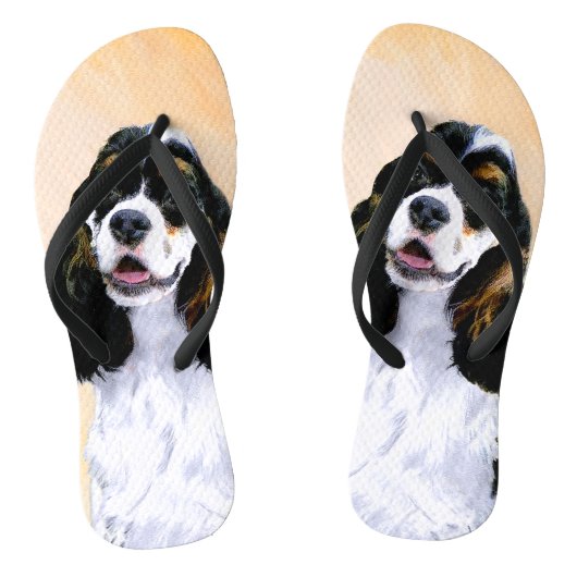 Cocker Spaniel (Parti) Schilderen - Oorspronkelijk Teenslippers (Voetbed)