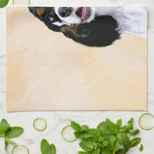 Cocker Spaniel (Parti) Schilderen - Oorspronkelijk Theedoek (Gevouwen)