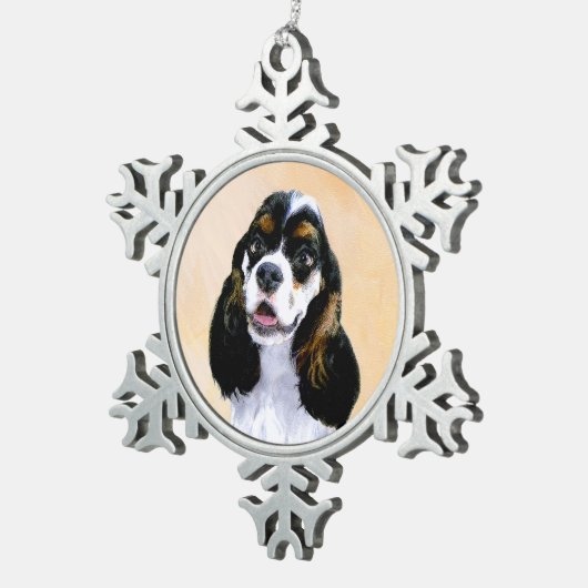 Cocker Spaniel (Parti) Schilderen - Oorspronkelijk Tin Sneeuwvlok Ornament (Rechts)